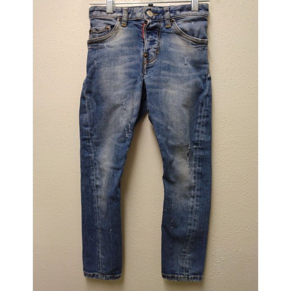 Dsquared2 Boys Blue Distressed Denim Jeans 8Y - Picture 1 of 14